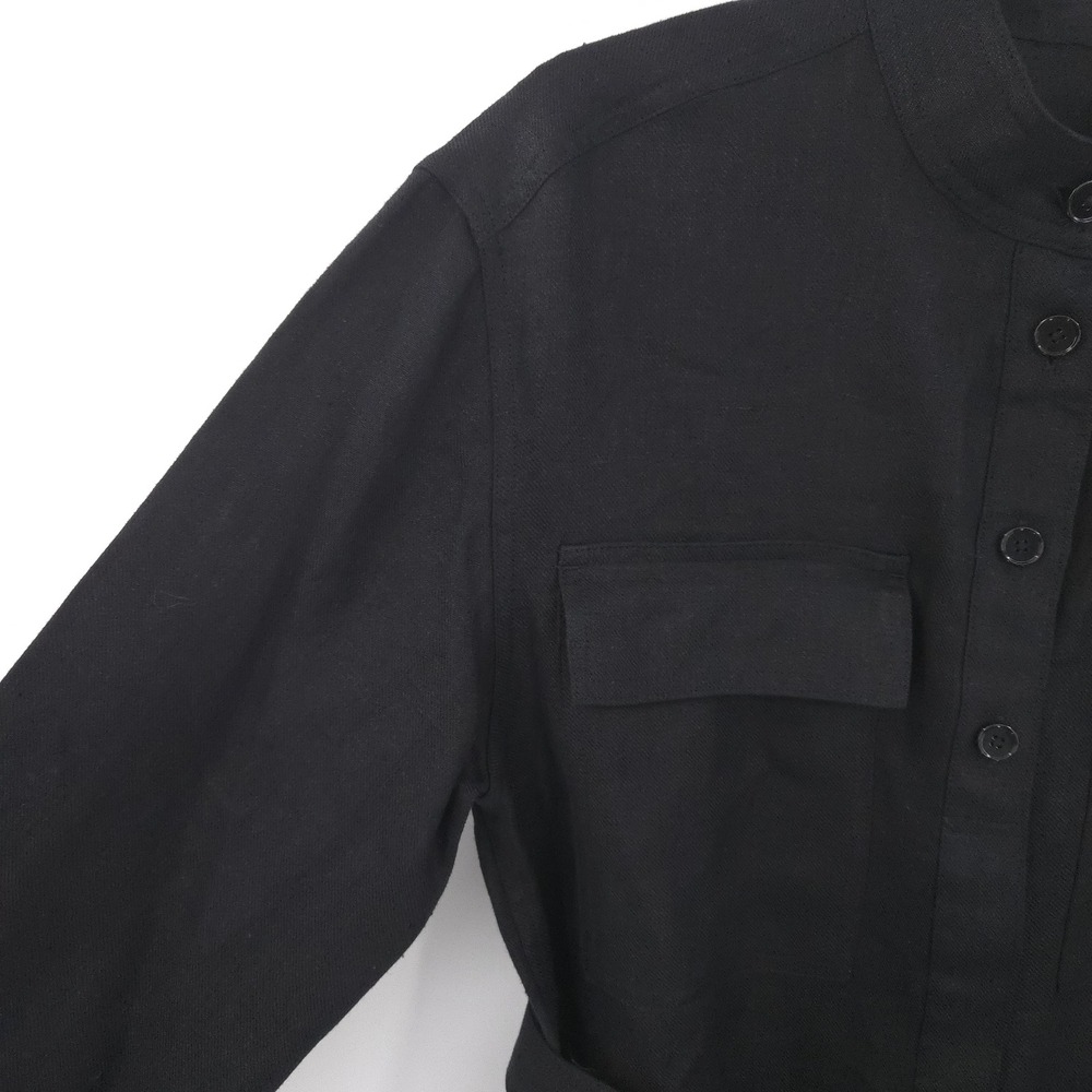Banana Republic Lisa Linen Jumpsuit Women S Tall Black Wide Leg Long Sleeve - Picture 4 of 12